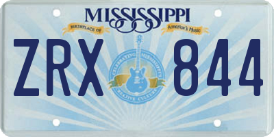 MS license plate ZRX844