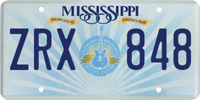 MS license plate ZRX848