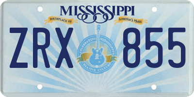 MS license plate ZRX855
