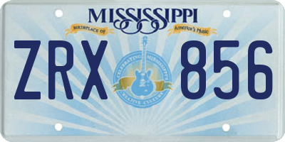 MS license plate ZRX856