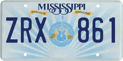 MS license plate ZRX861