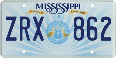 MS license plate ZRX862