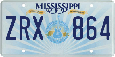 MS license plate ZRX864