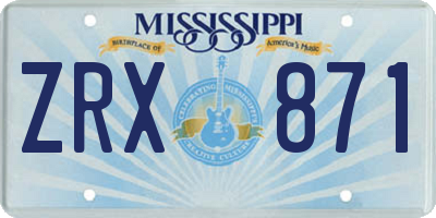 MS license plate ZRX871