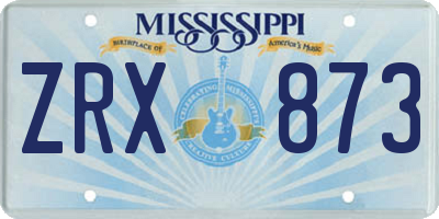 MS license plate ZRX873