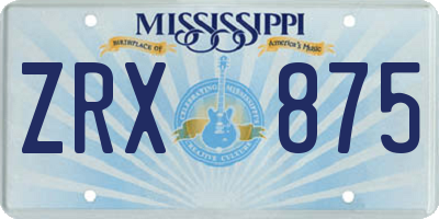 MS license plate ZRX875