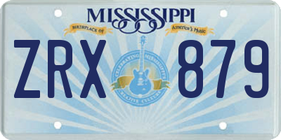MS license plate ZRX879