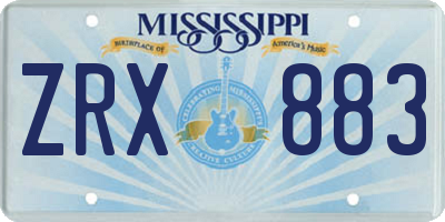 MS license plate ZRX883