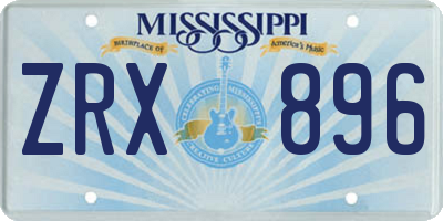 MS license plate ZRX896