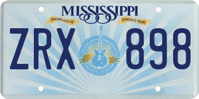 MS license plate ZRX898
