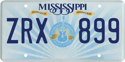 MS license plate ZRX899