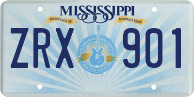 MS license plate ZRX901