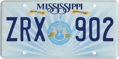 MS license plate ZRX902