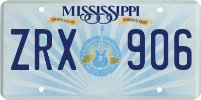 MS license plate ZRX906