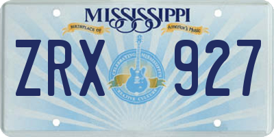 MS license plate ZRX927