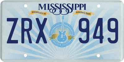 MS license plate ZRX949