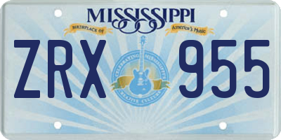 MS license plate ZRX955