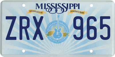 MS license plate ZRX965
