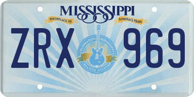 MS license plate ZRX969