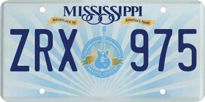 MS license plate ZRX975
