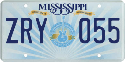 MS license plate ZRY055