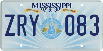MS license plate ZRY083