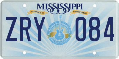 MS license plate ZRY084