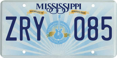 MS license plate ZRY085