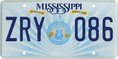 MS license plate ZRY086