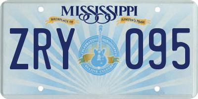 MS license plate ZRY095