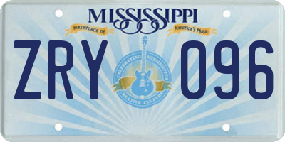 MS license plate ZRY096