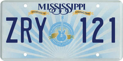 MS license plate ZRY121