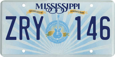 MS license plate ZRY146