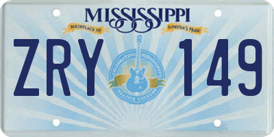 MS license plate ZRY149