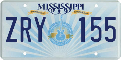 MS license plate ZRY155
