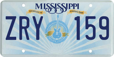 MS license plate ZRY159
