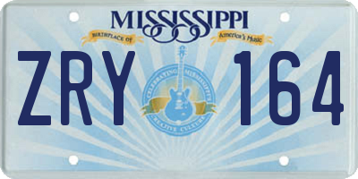 MS license plate ZRY164