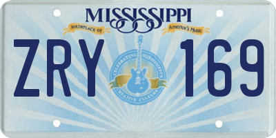 MS license plate ZRY169