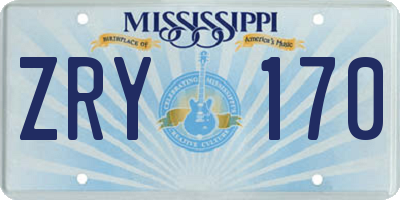 MS license plate ZRY170