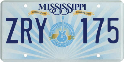 MS license plate ZRY175