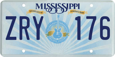 MS license plate ZRY176