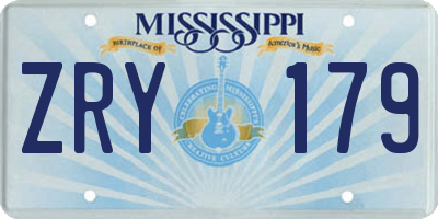 MS license plate ZRY179