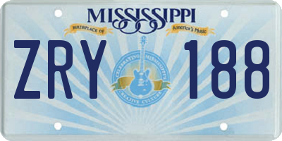 MS license plate ZRY188