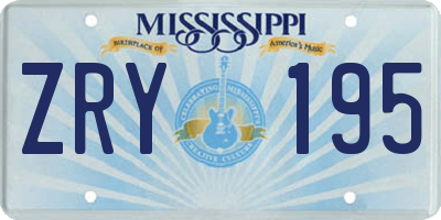 MS license plate ZRY195