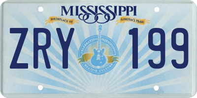 MS license plate ZRY199