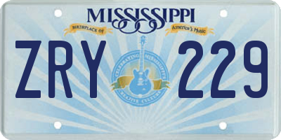 MS license plate ZRY229