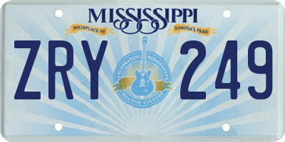 MS license plate ZRY249