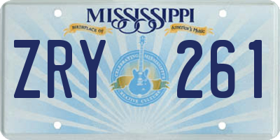 MS license plate ZRY261