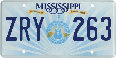 MS license plate ZRY263