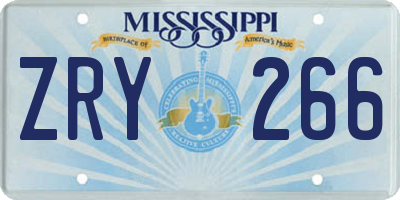 MS license plate ZRY266